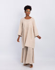 VESTIDO CORTO LINO 4 BOTONES LUNA