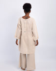 VESTIDO CORTO LINO 4 BOTONES LUNA