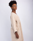 VESTIDO CORTO LINO 4 BOTONES LUNA