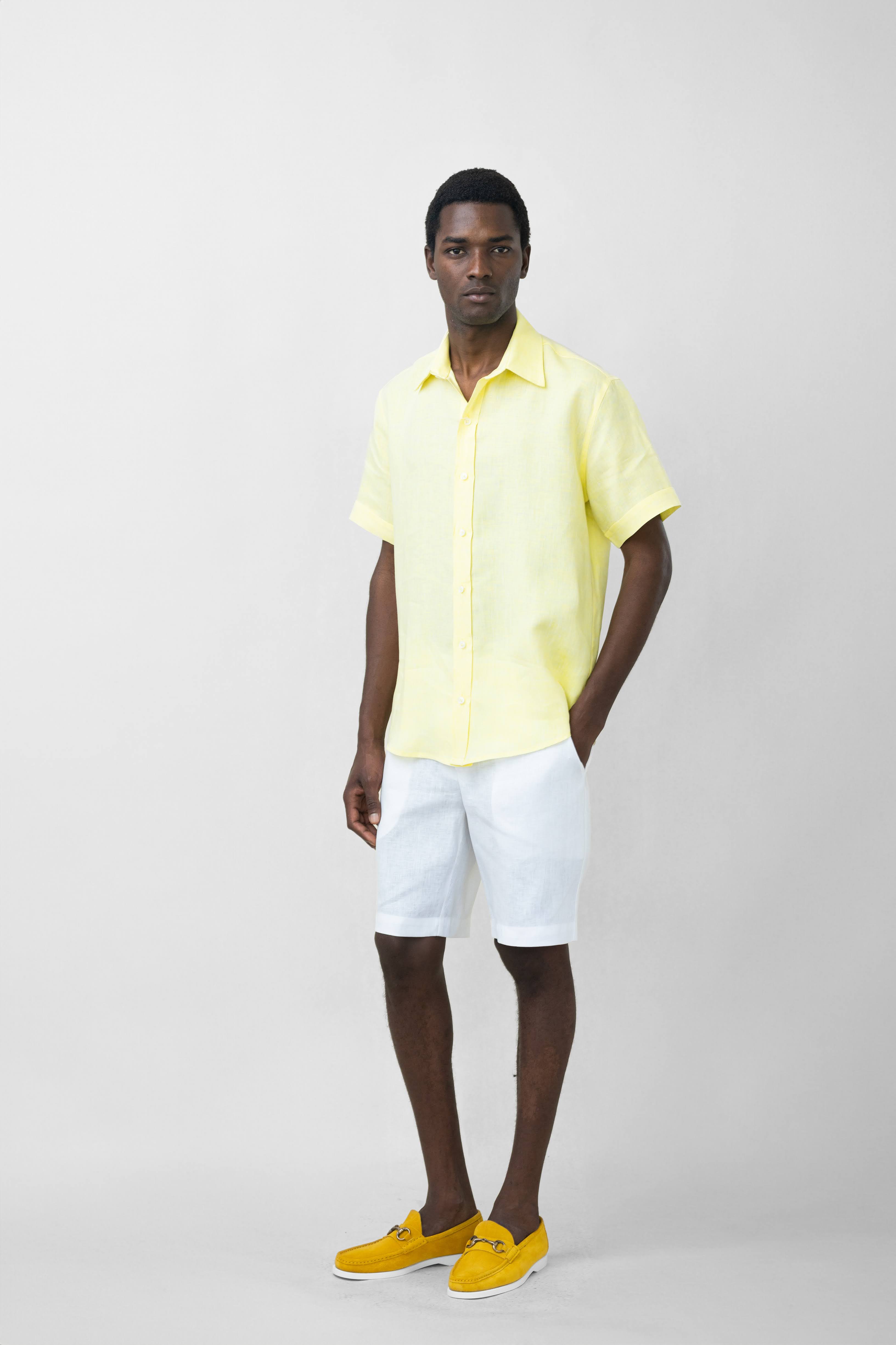 yellow linen top