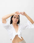 ORNELLA 3/4 SLEEVE LINEN BOLERO