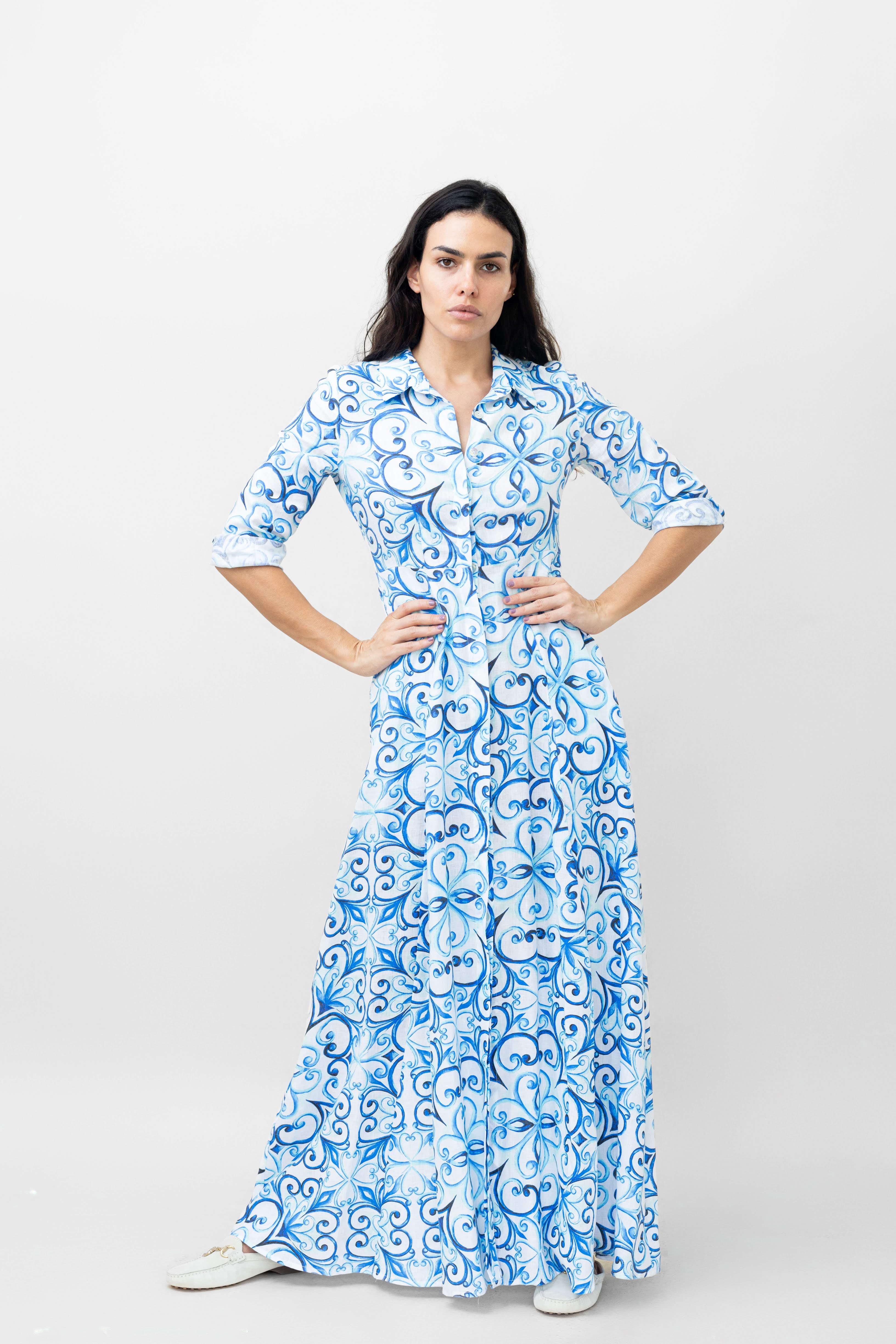 BEATRICE LONG LINEN DRESS – Mediterraneo Boutique Italiana