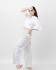 LIA PEARL BUTTONS LINEN PANTS