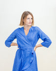 KANT RUFFLE LONG LINEN DRESS