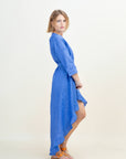 KANT RUFFLE LONG LINEN DRESS
