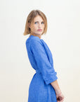 KANT RUFFLE LONG LINEN DRESS