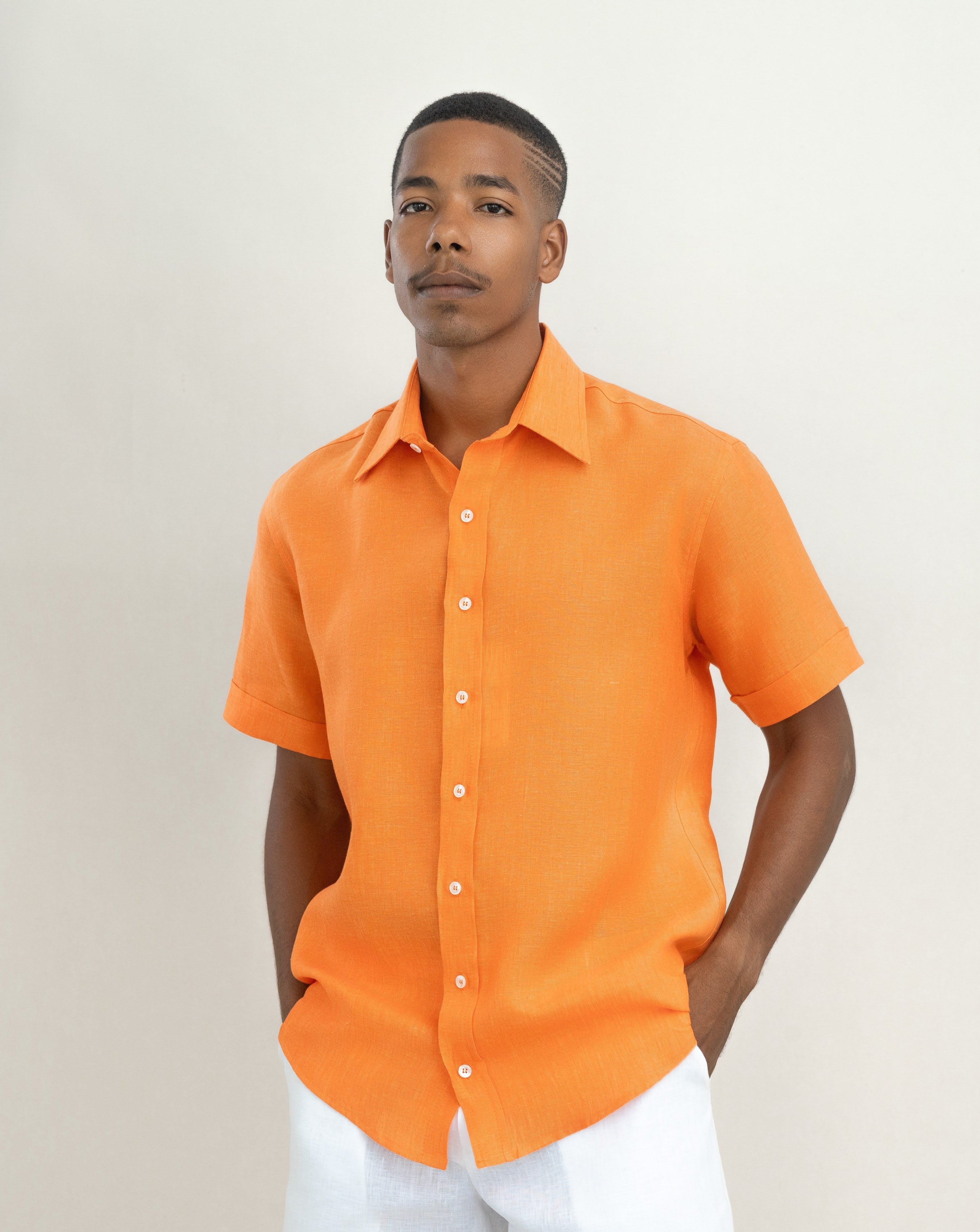 CLASSIC SHORT SLEEVE LINEN SHIRT Mediterraneo Boutique Italiana CLASSIC SHORT SLEEVE LINEN SHIRT Mediterraneo Boutique Italiana