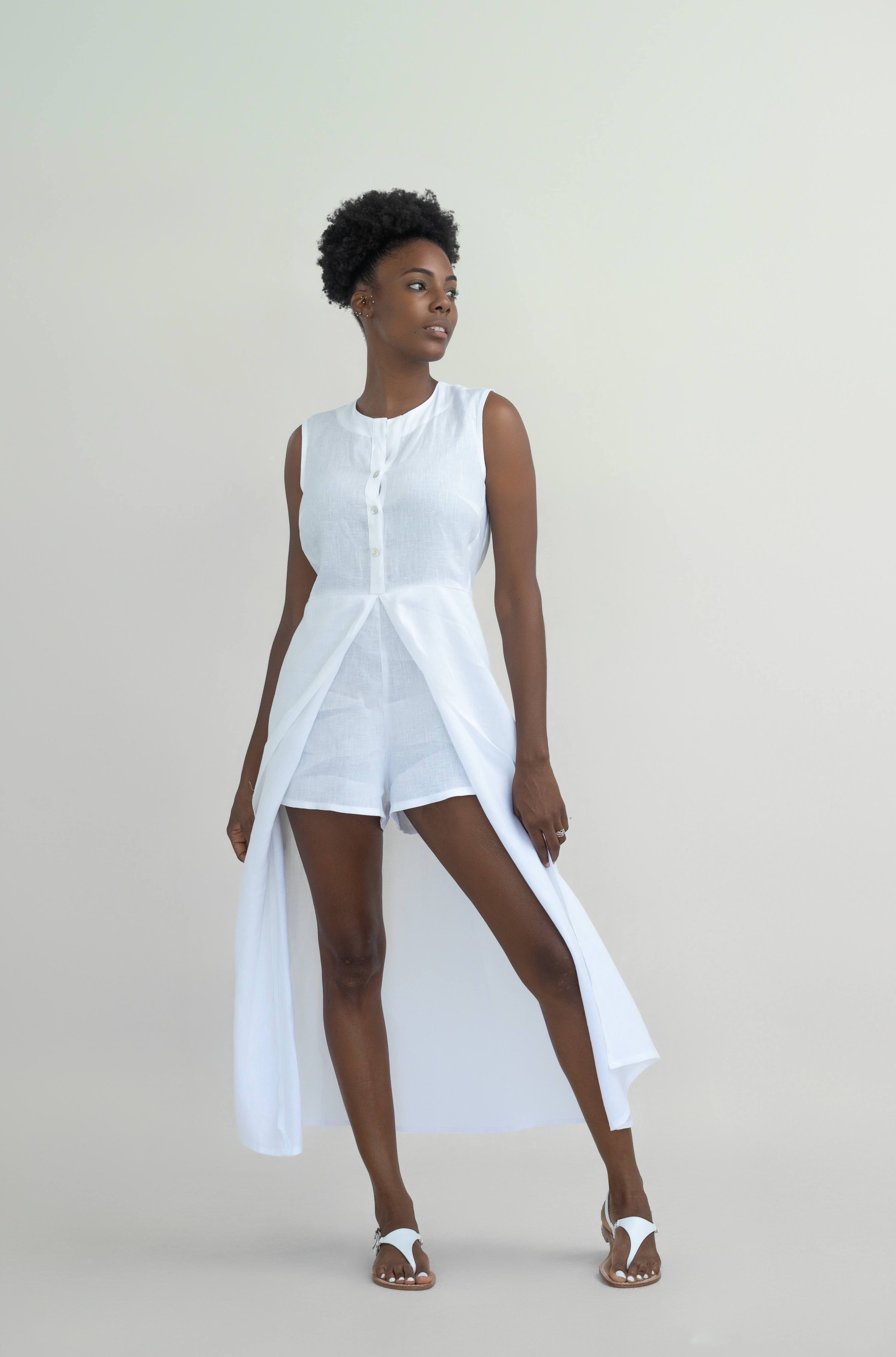 MADONNA LONG LINEN DRESS WITH SHORTS MADONNA LONG LINEN DRESS WITH SHORTS