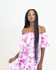 ROSSELLA VOLANT LONG LINEN DRESS