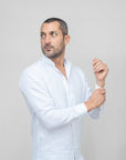 SLIM KOREAN LINEN SHIRT