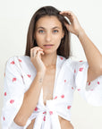 ORNELLA 3/4 SLEEVE LINEN BOLERO