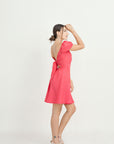 SUSY HALF SLEEVE LINEN DRESS