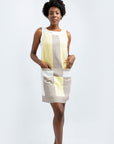 PATCH MIDI LINEN DRESS