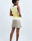 PATCH MIDI LINEN DRESS