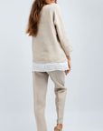 FRANCA MIDI LINEN BLUSA