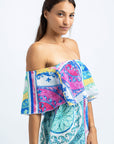 ROSSELLA VOLANT LONG LINEN DRESS