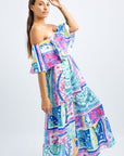 ROSSELLA VOLANT LONG LINEN DRESS