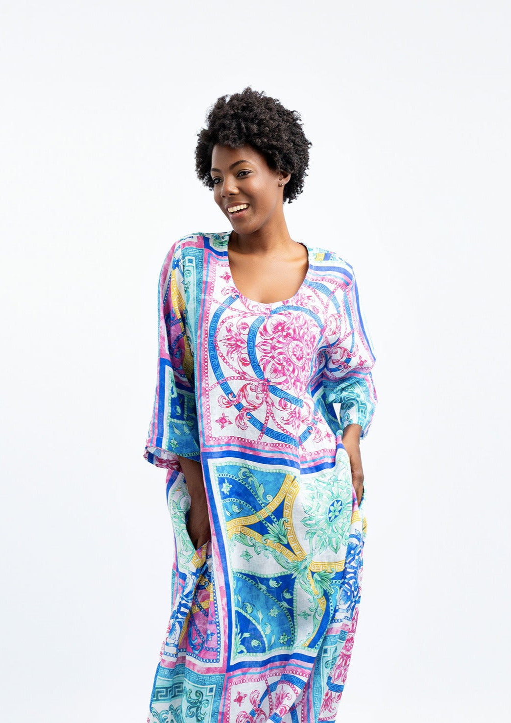 GERMANA LONG 3/4 SLEEVE DRESS – Mediterraneo Boutique Italiana GERMANA LONG 3/4 SLEEVE DRESS – Mediterraneo Boutique Italiana