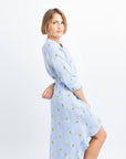 KANT RUFFLE LONG LINEN DRESS