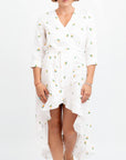KANT RUFFLE LONG LINEN DRESS