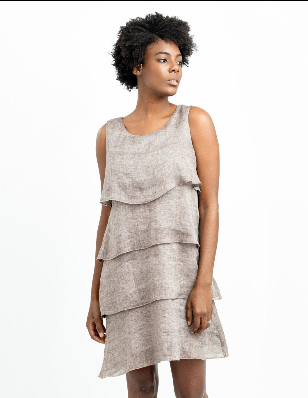 knee length dresses for ladies Zara Pale Blue Linen Sleeveless Shift Dress