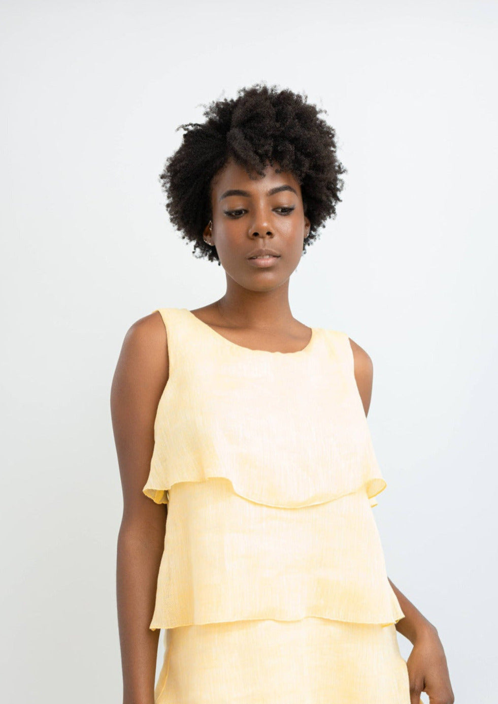 yellow linen dress short Explore Feelings Linen Blend Mini Dress Yellow