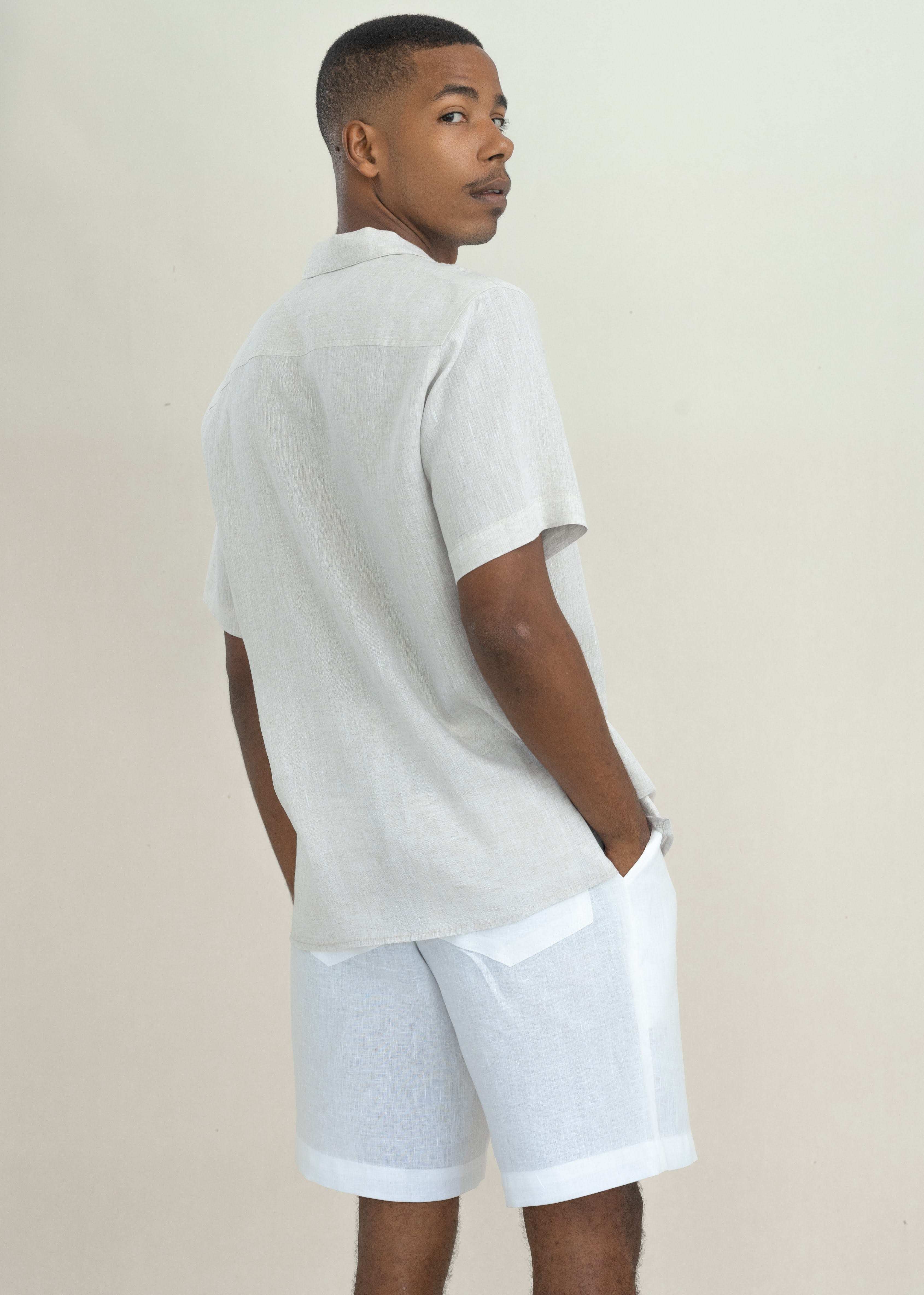 GIULIO SHORT LINEN TROUSERS