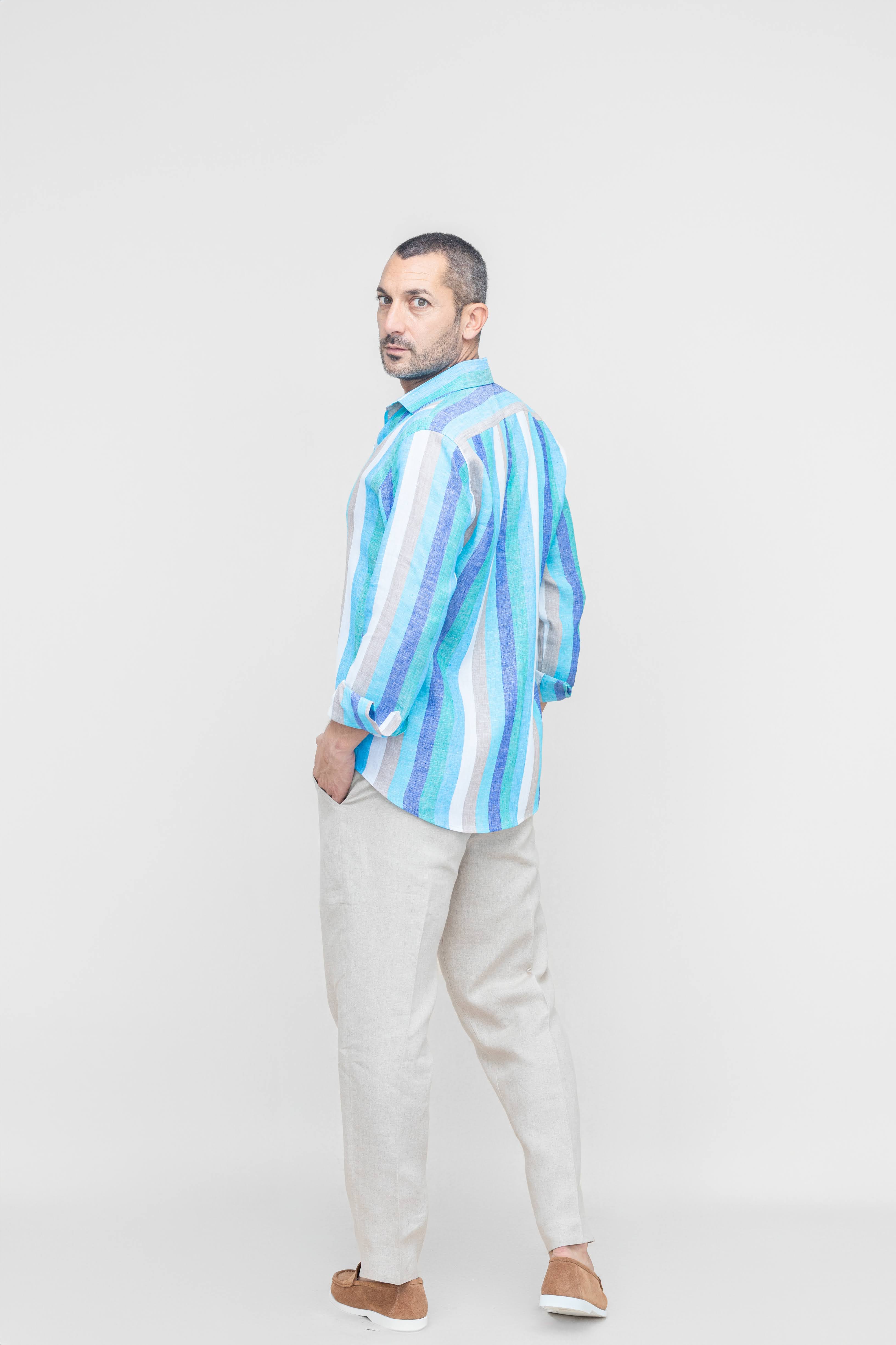 CAMISA CLÁSICA LINO MANGA LARGA