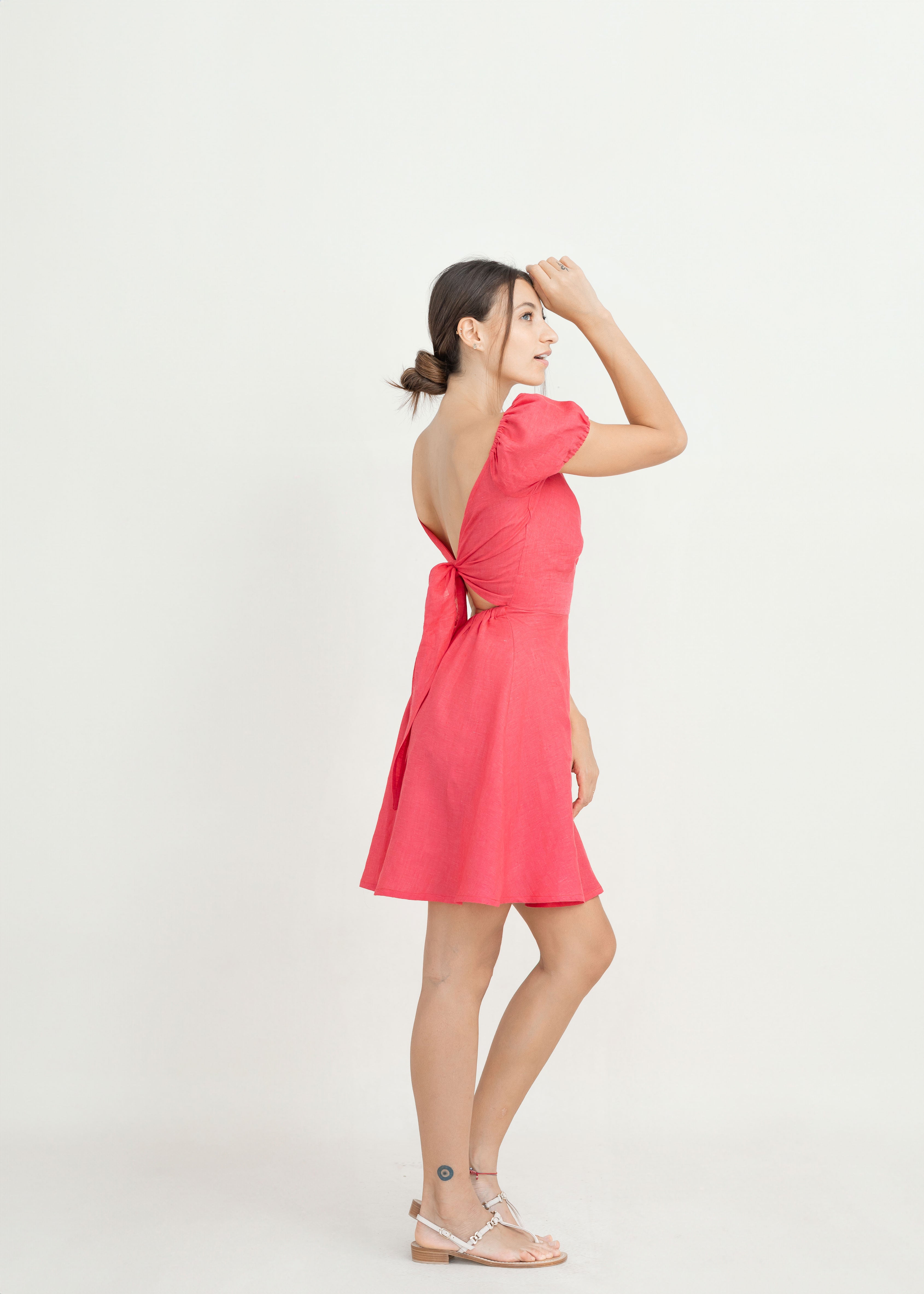 SUSY HALF SLEEVE LINEN DRESS Mediterraneo Boutique Italiana SUSY HALF SLEEVE LINEN DRESS Mediterraneo Boutique Italiana