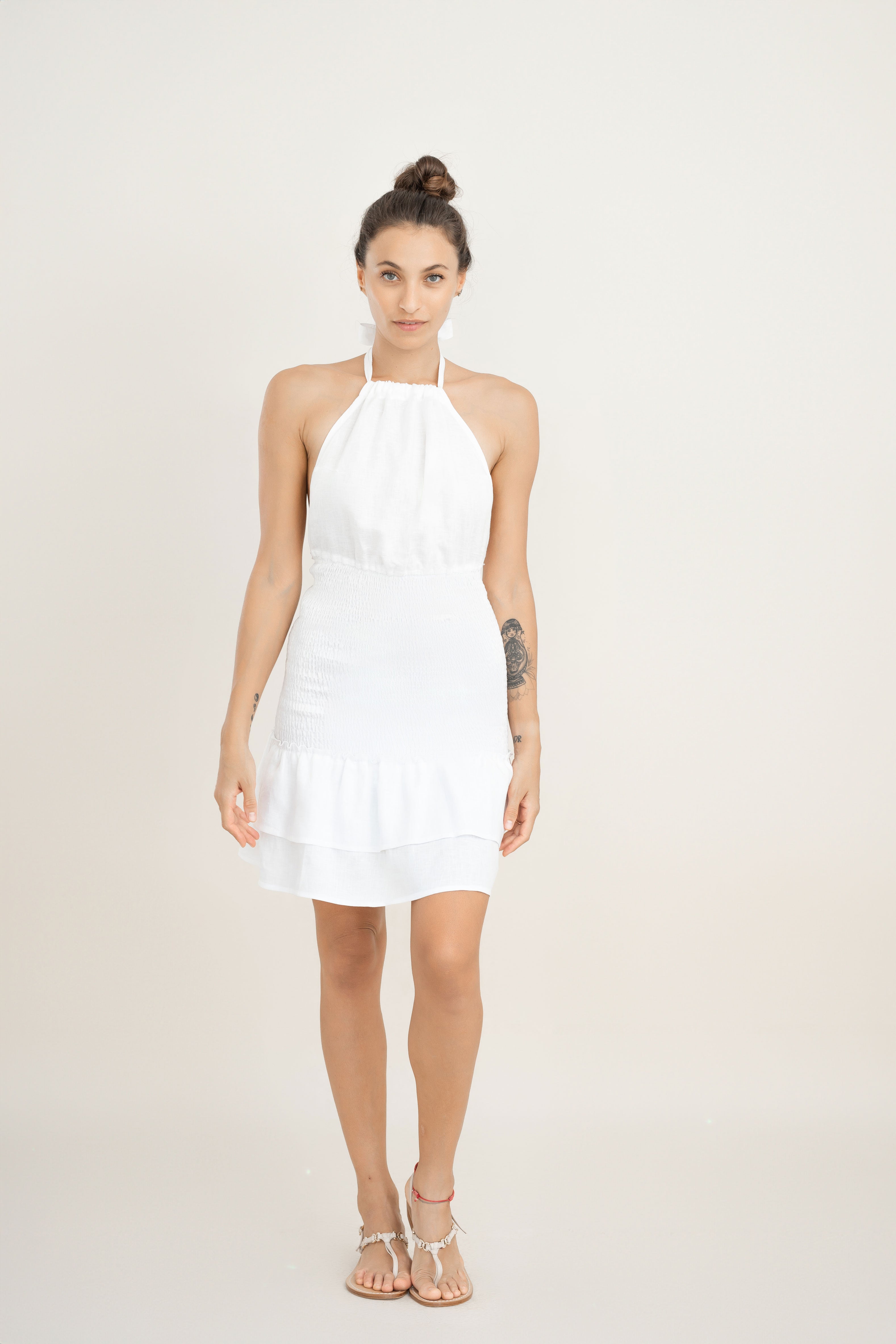 XINA SHORT LINEN DRESS